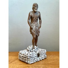 Vintage Wood and Shell Greek Figure Box