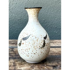 Vintage Studio Pottery Speckled Vase