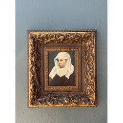 Vintage Framed Portrait Painting of a Woman