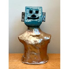 Vintage Abstract Ceramic Bust Sculpture