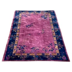 Vintage Asian Chinese Nichols Wool/Silk Rug