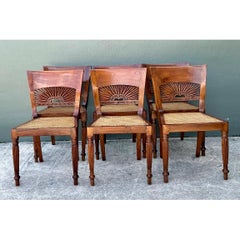 Vintage Bauer Wood and Cane Dining Chairs - Set of 6