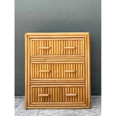 Vintage Rattan Three-Drawer Chest
