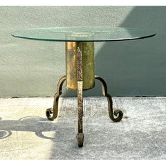 Vintage Sculptural Mixed Metal Table Pedestal