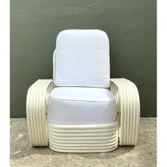 Vintage Paul Frankl Six Strand Rattan Lounge Chair