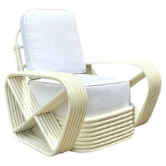 Vintage Paul Frankl Six Strand Rattan Lounge Chair