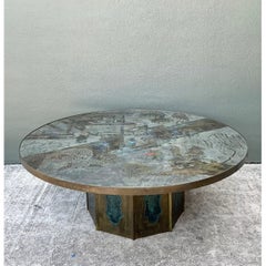 Vintage Phillip and Kelvin Laverne Etched Bronze Coffee Table