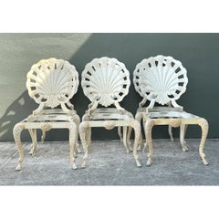 Vintage Cast Aluminum Shell Back Grotto Chairs - Set Of 6