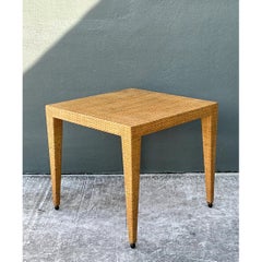 Vintage Baker Milling Road Rattan Square Game Table