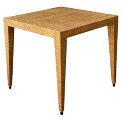 Vintage Baker Milling Road Rattan Square Game Table