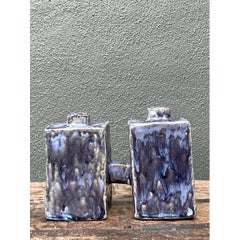 Vintage Dual Cubic Ceramic Vase