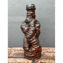 Vintage Sculptural Textured Ceramic Vase