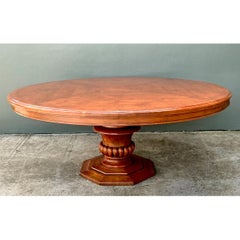 Vintage Custom Monumental Carved Pedestal Dining Table
