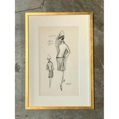 Vintage Pierre Cardin Fashion Sketch