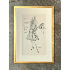 Illustration de mode vintage de Philippe Venet, encadrée