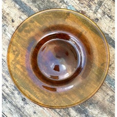 Vintage Amber Glass Serving Tray