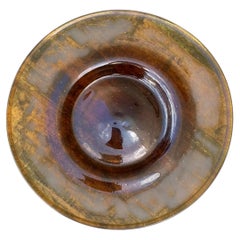 Vintage Amber Glass Serving Tray