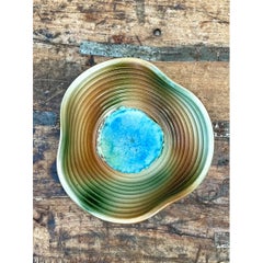 Vintage Original Blue and Green Studio Pottery Bowl