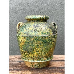 Vintage Speckled Pottery Vessel