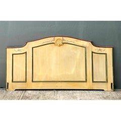 Vintage Hand-Painted Wood Queen Headboard