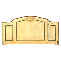 Vintage Hand-Painted Wood Queen Headboard