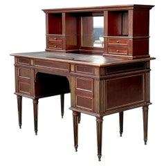 Vintage Louis XVI Double Pedestal Writing Desk