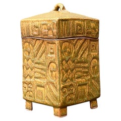 Vintage Textured Ceramic Lidded Box