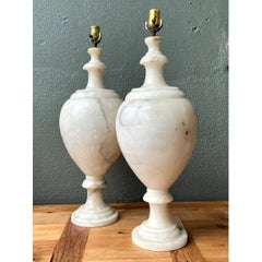 Vintage Alabaster Urn Form Lamps