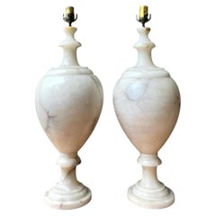 Vintage Alabaster Urn Form Lamps