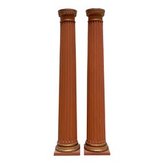 Vintage 18th Century Boho Italian Fluted Columns - a Pair