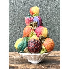 Vintage Italian Ceramic Fruit Topiary