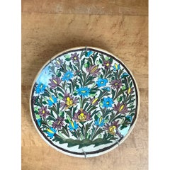 Vintage Hand-Painted Floral Ceramic Plate