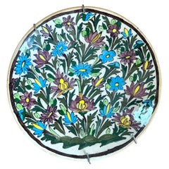 Vintage Hand-Painted Floral Ceramic Plate