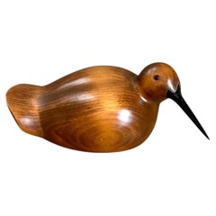 Vintage Carved Wood Bird Sculpture