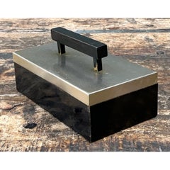 Vintage Metal and Wood Lidded Box