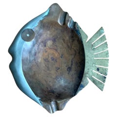 Vintage Mixed Metal Fish Ashtray