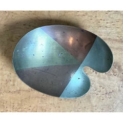 Vintage Abstract Metal Palette Tray