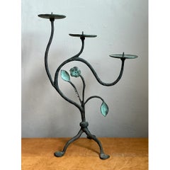 Vintage Floral Metal Candle Holder