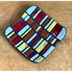 Vintage Abstract Ceramic Tile Dish
