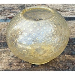 Bol vintage en verre moucheté d'or, inspiré de Murano