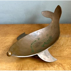Vintage Sculptural Metal Whale Dish