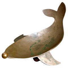 Vintage Sculptural Metal Whale Dish