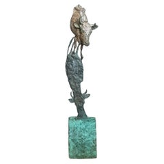 Vintage Sculptural Bronze Bull Statue