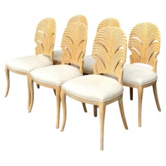 Vintage Sculptural Wood Dining Chairs - Set of Six