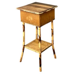 Vintage Rattan and Bamboo Accent Table