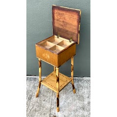 Vintage Rattan and Bamboo Accent Table