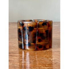 Vintage Faux Tortoise Bakelite Stretch Bracelet