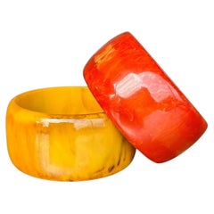 Vintage Boho Bakelite Bangle- Set of 2