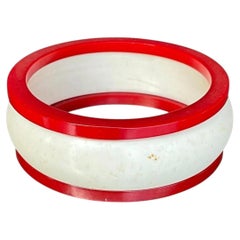 Set de pulseras vintage rojas y blancas