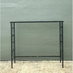 Vintage Iron and Glass Console Table